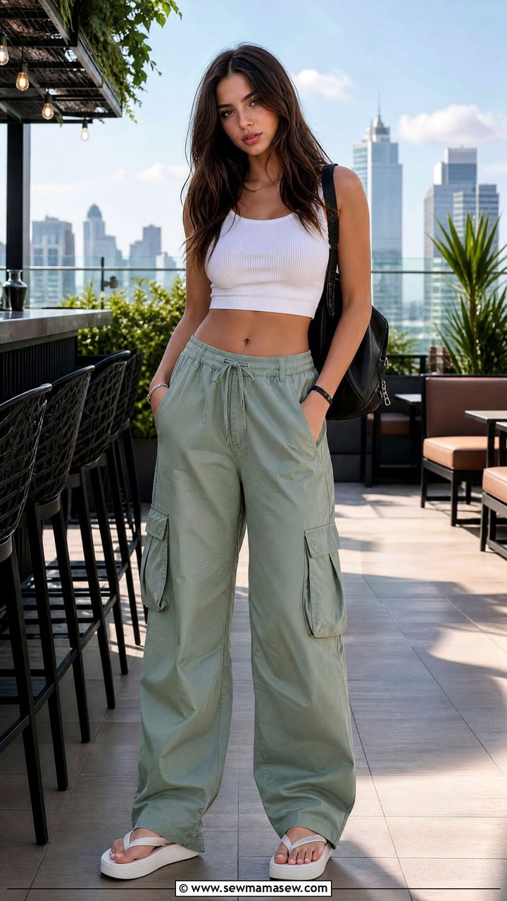 Cargo Pants and Crop Top Summer Outfit July - 35 July outfits for women