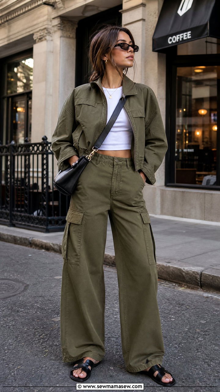 Cargo Pants and Cropped Jacket Spring 2026 - 40 spring outfits 2026