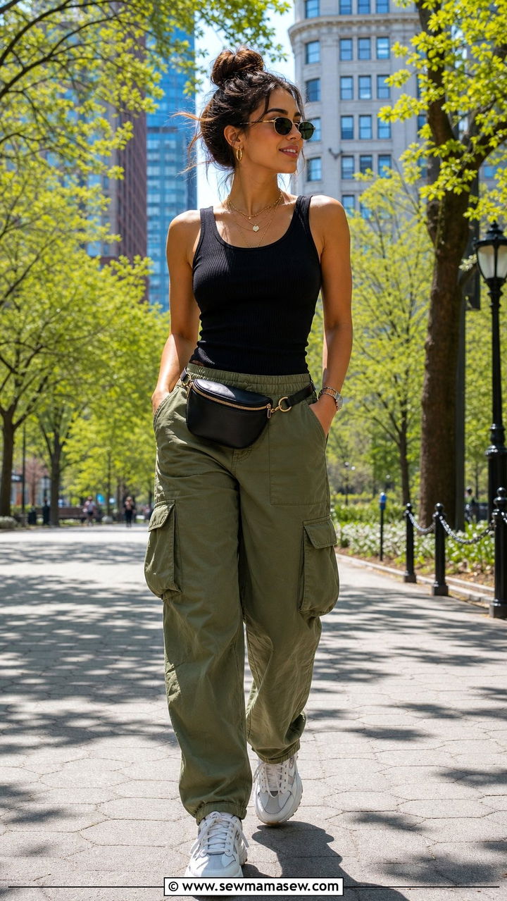 Cargo Pants and Fitted Tank - 25 cute cute outfits
