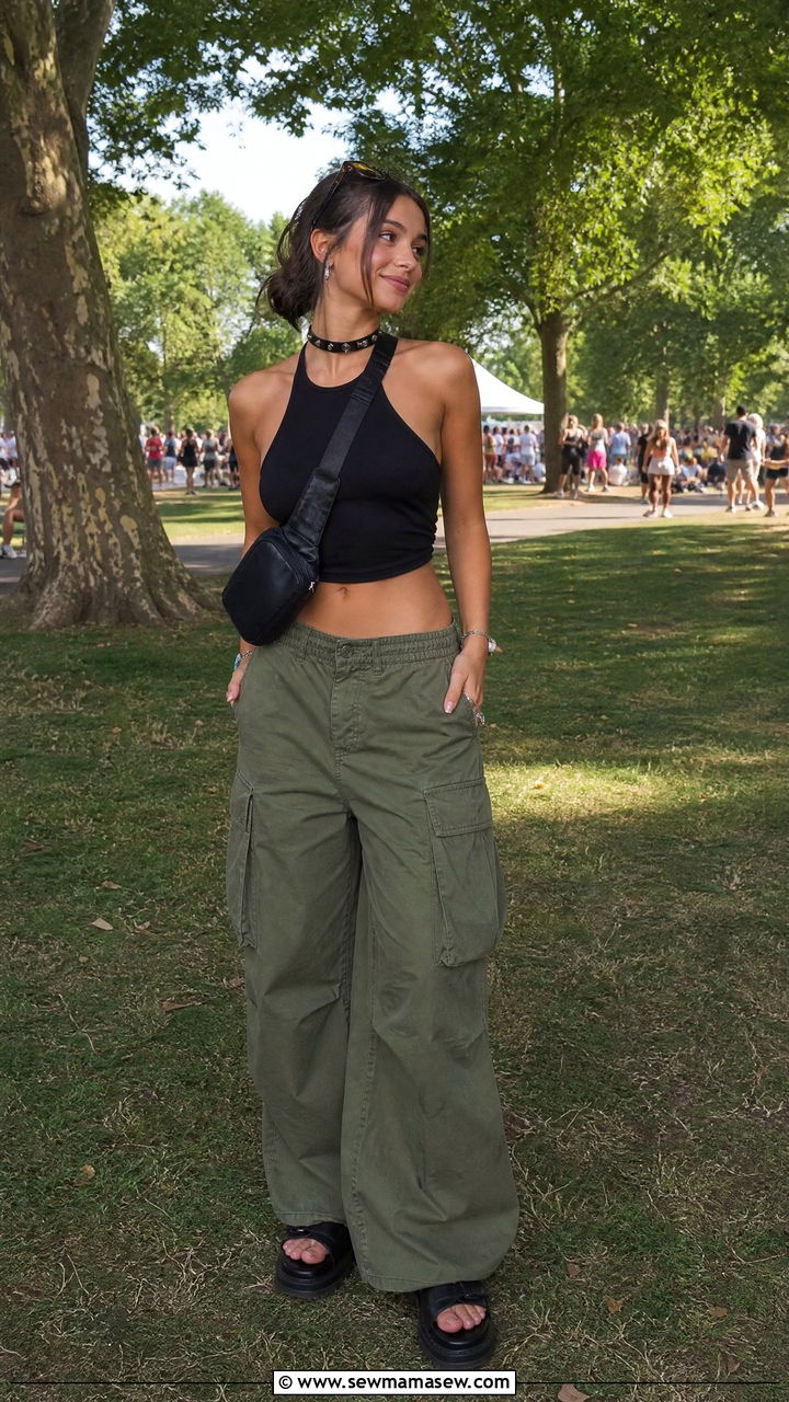 Cargo Pants and Halter Top Outfit - 25 Governor's Ball outfit ideas