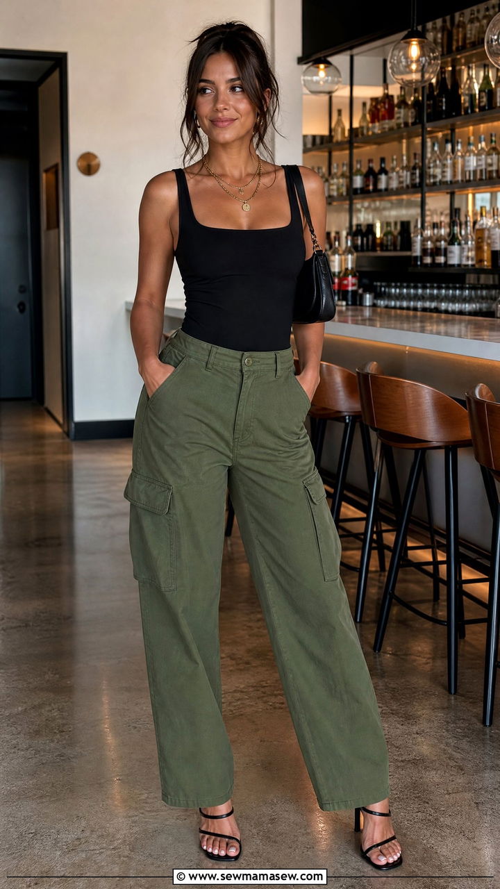 Cargo Pants and Strappy Heels Outfit - 35 Girls night out outfit ideas