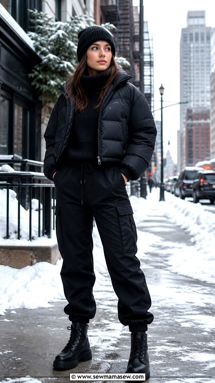 Cargo Pants with Puffer Jacket Outfit - 40 cargo pants outfits ideas