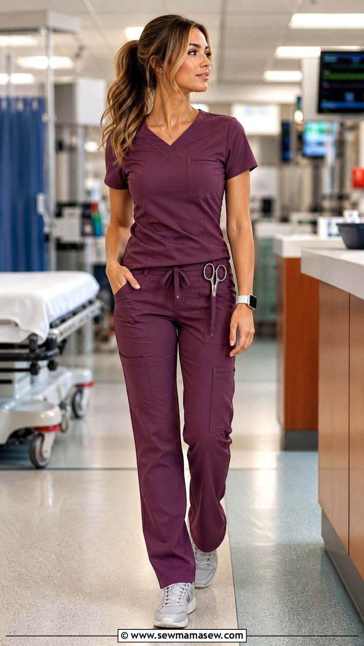 Cargo Scrub Pants Outfit - 40 Nurse outfit ideas