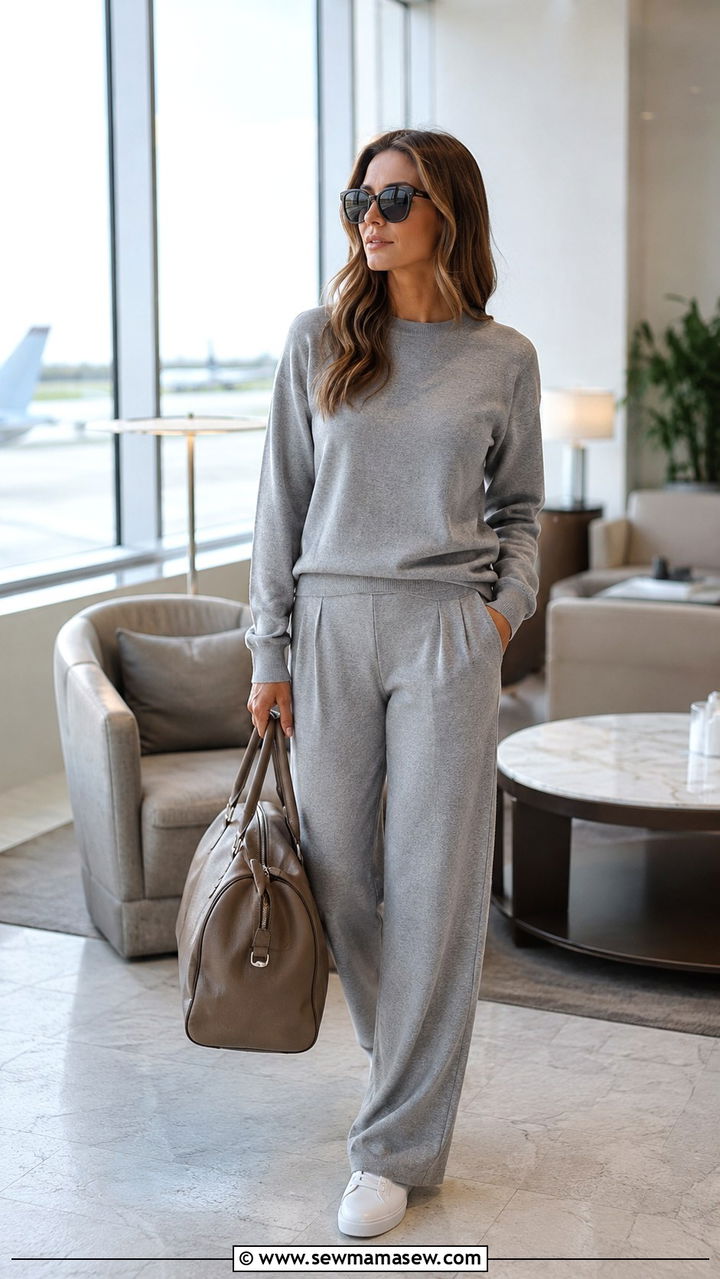 Cashmere Co Ord Set Airport Outfit - 25 Airport outfit ideas with co-ord set
