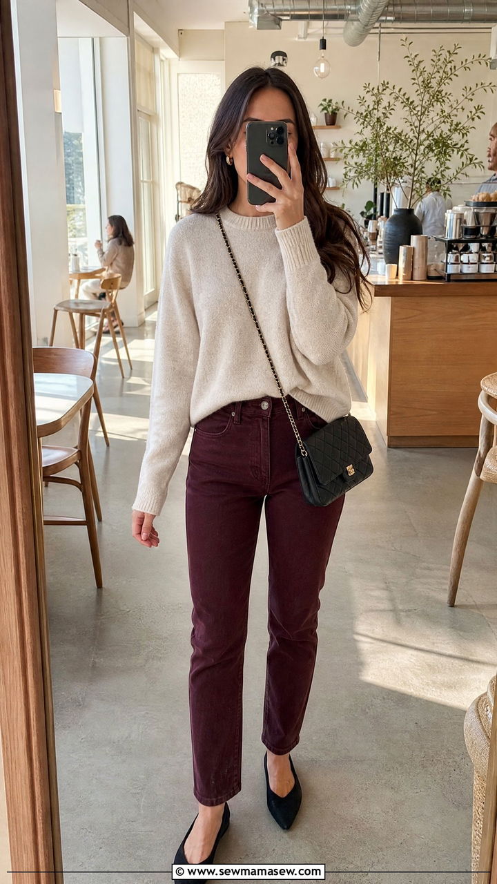 Cashmere Crewneck With Colored Denim - 30 Medical student outfit ideas