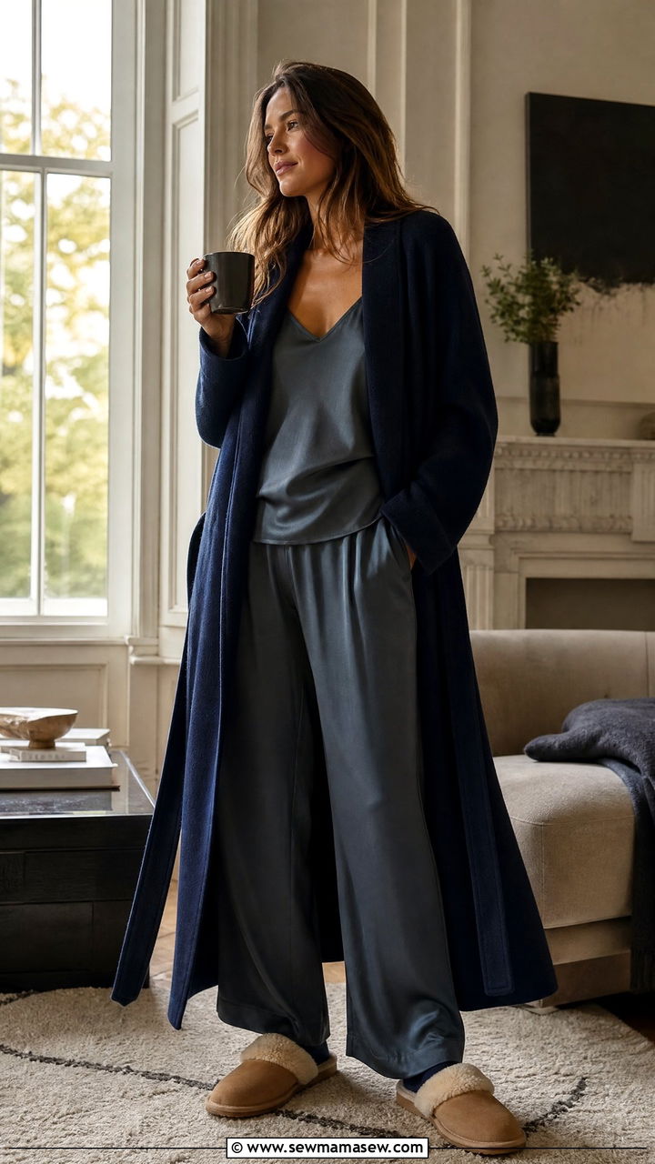 Cashmere Robe Outfit at Home - 25 Cashmere loungewear outfit ideas