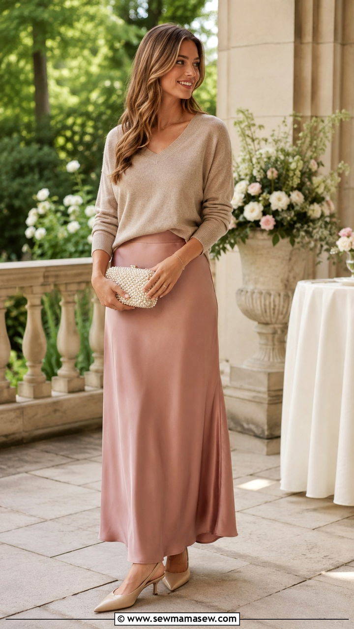 Cashmere Sweater And Silk Maxi Skirt - 30 Maxi skirt outfit ideas with a sweater