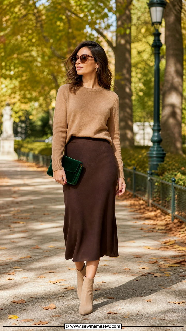 Cashmere Sweater With Midi Skirt - 25 Italy outfits to copy