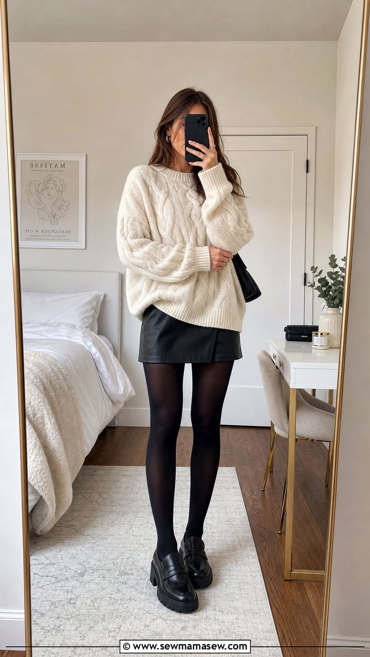 Cashmere Sweater With Mini Skirt Outfit - 35 Cashmere sweater outfit ideas