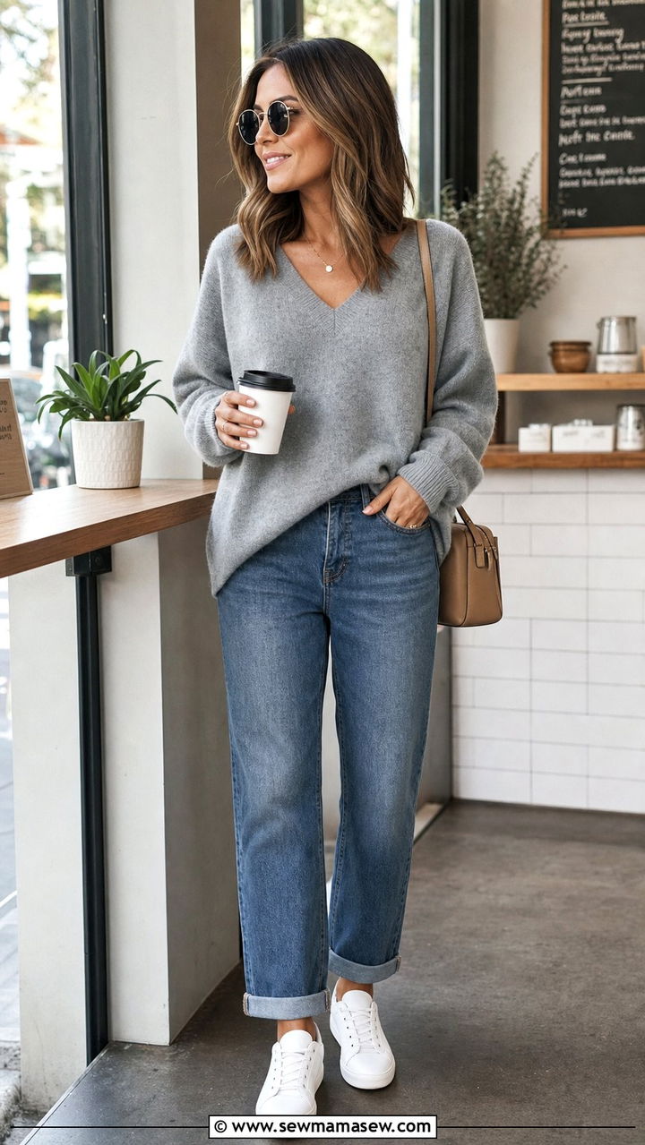 Cashmere Sweater With Sneakers Outfit - 35 Cashmere sweater outfit ideas
