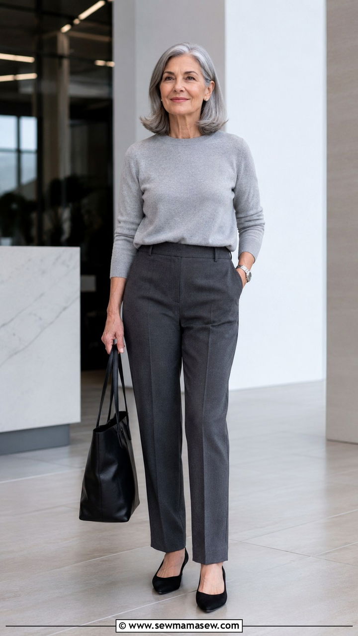 Cashmere Sweater With Tailored Trousers - 30 Trendy outfits for women over 60