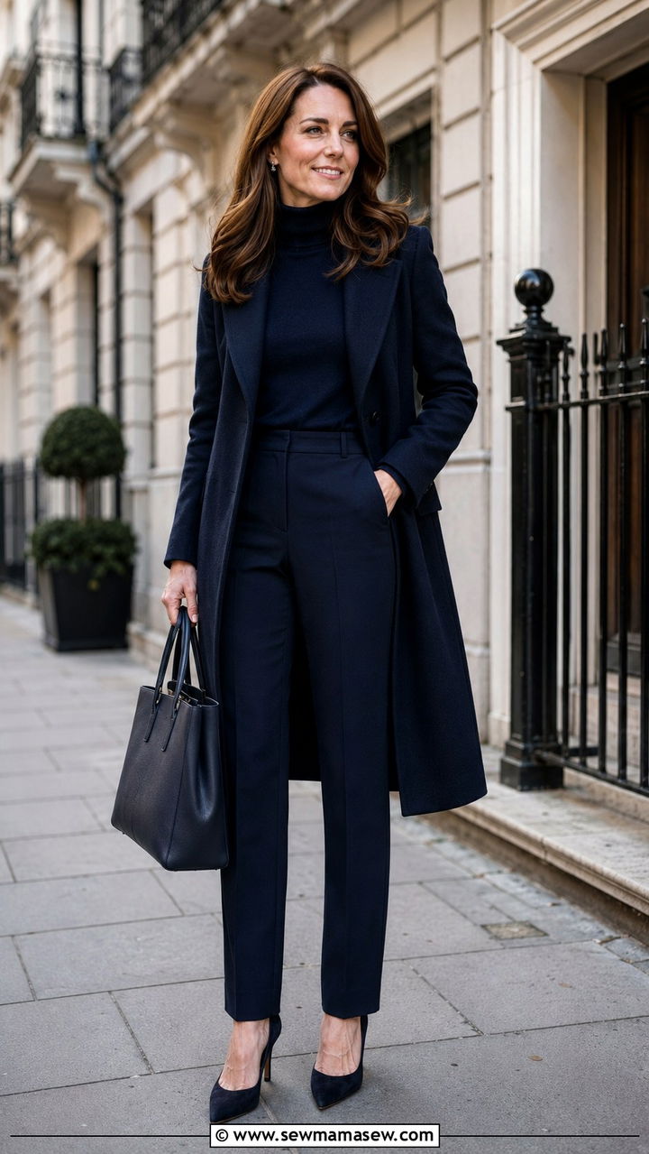 Cashmere Turtleneck With Wool Tailored Trousers - 20 Old money outfit ideas Kate Middleton