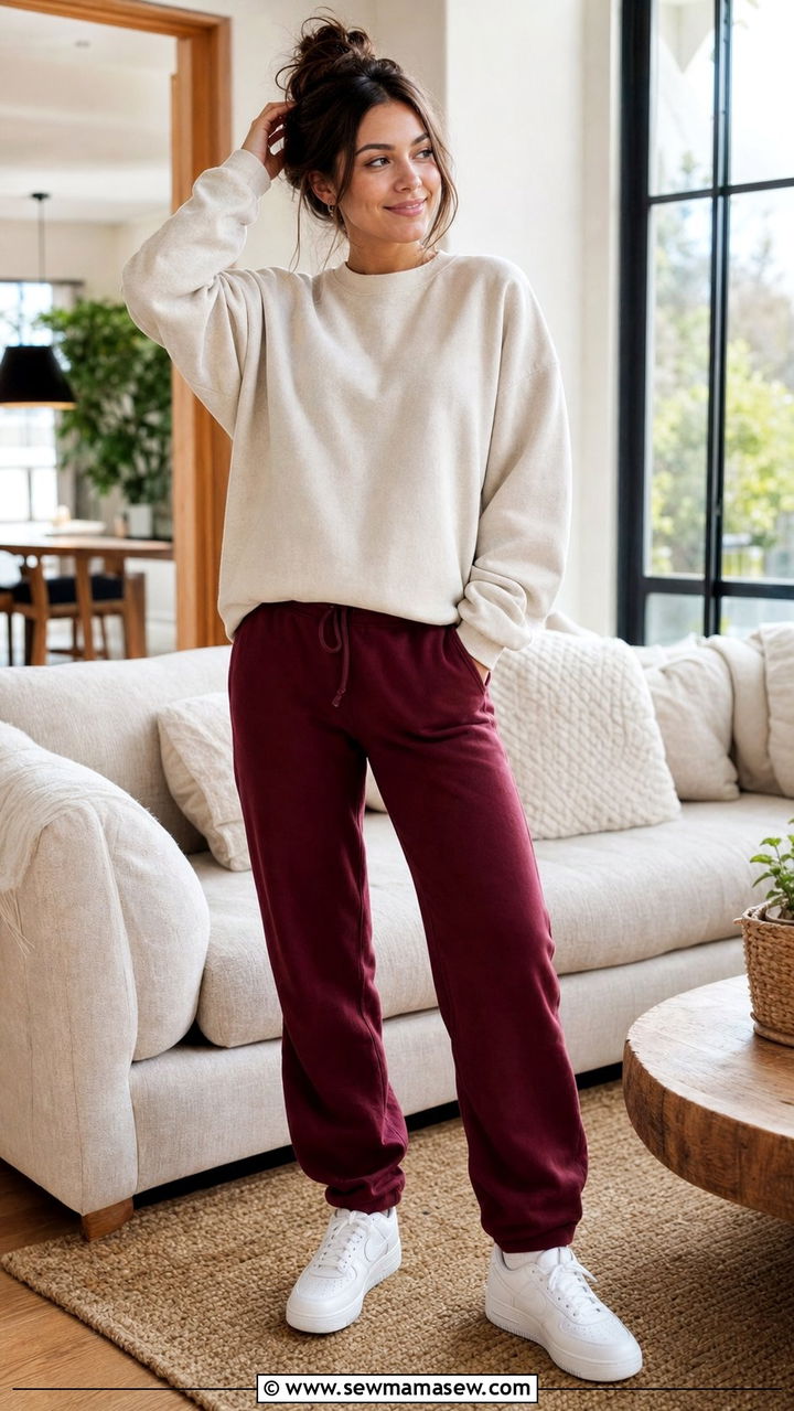 Casual Burgundy Weekend Outfit - 35 Burgundy outfit ideas