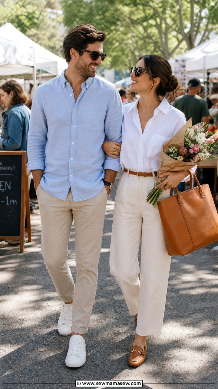 Casual Button Up and Chinos Anniversary - 20 First anniversary photo outfit ideas