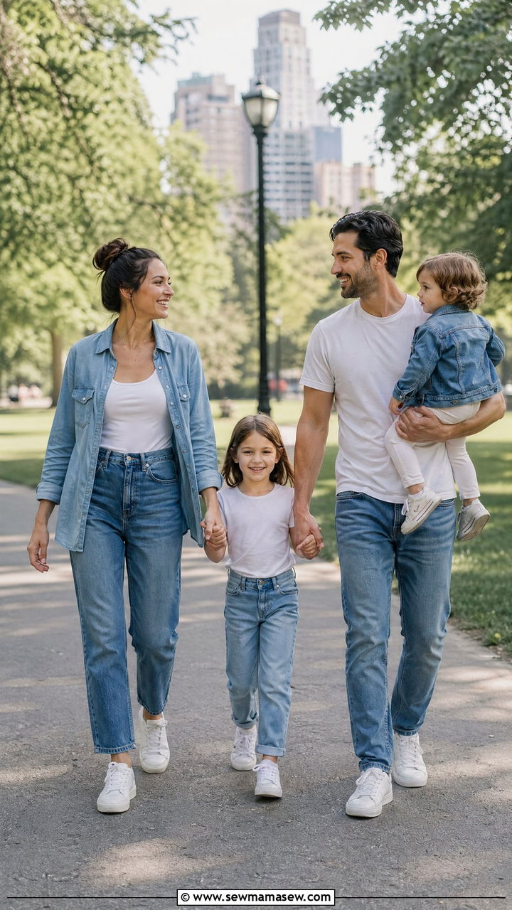 Casual Denim Family Photo Outfits - 35 family photo outfits