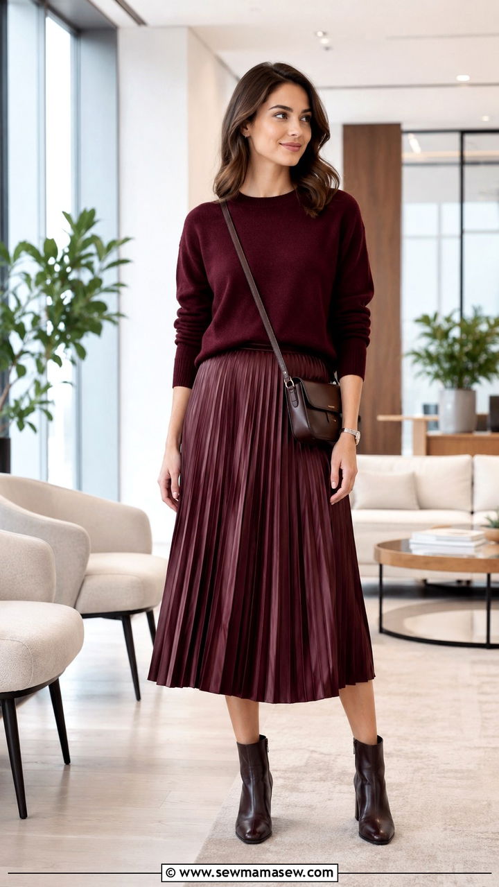 Casual Pullover Sweater with Midi Skirt Outfit - 30 casual fashion inspo outfits