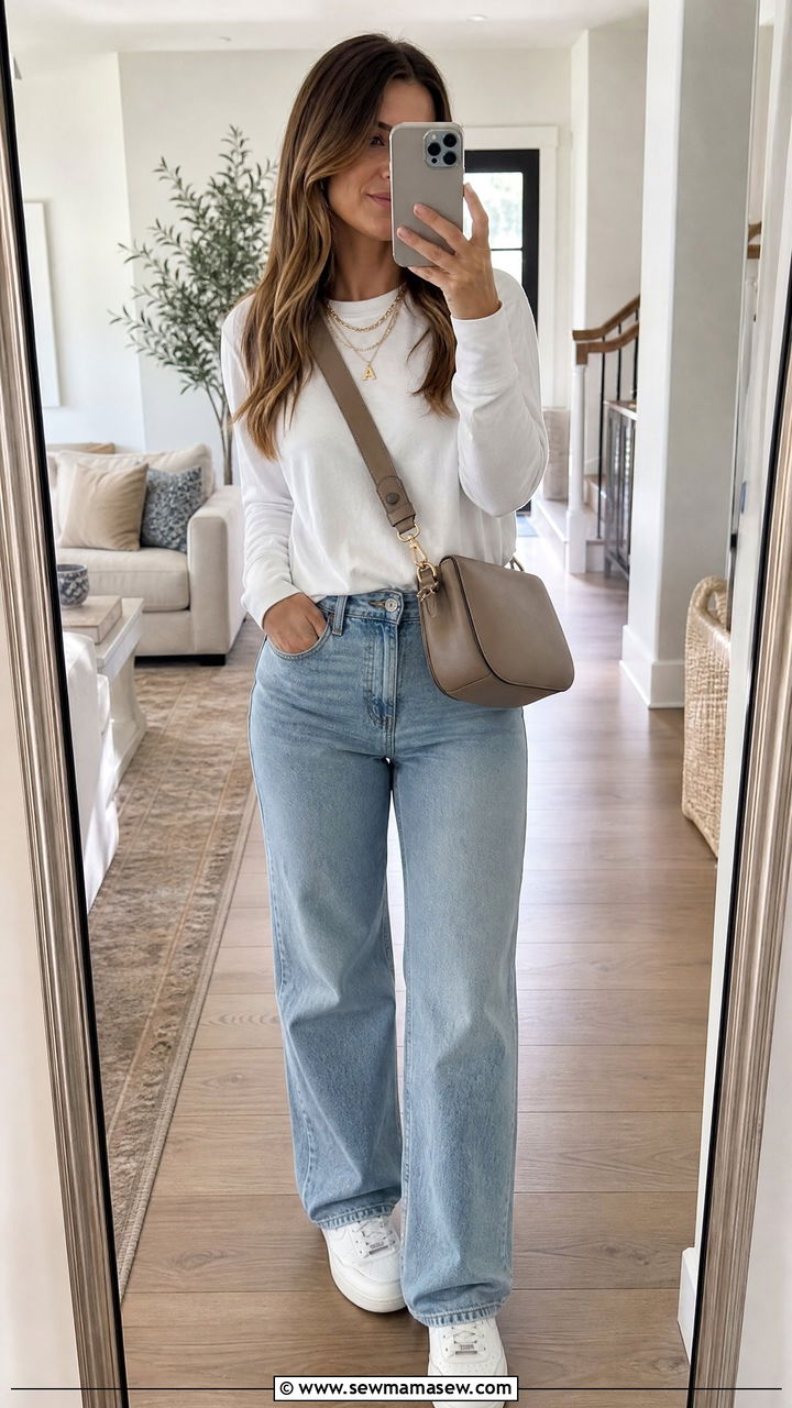 Casual everyday outfit with layered necklaces - 25 Layered necklaces outfit ideas