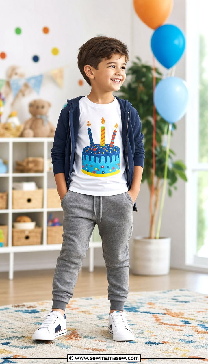 Casual graphic tee birthday outfit for a boy - 35 Birthday outfit ideas for kids