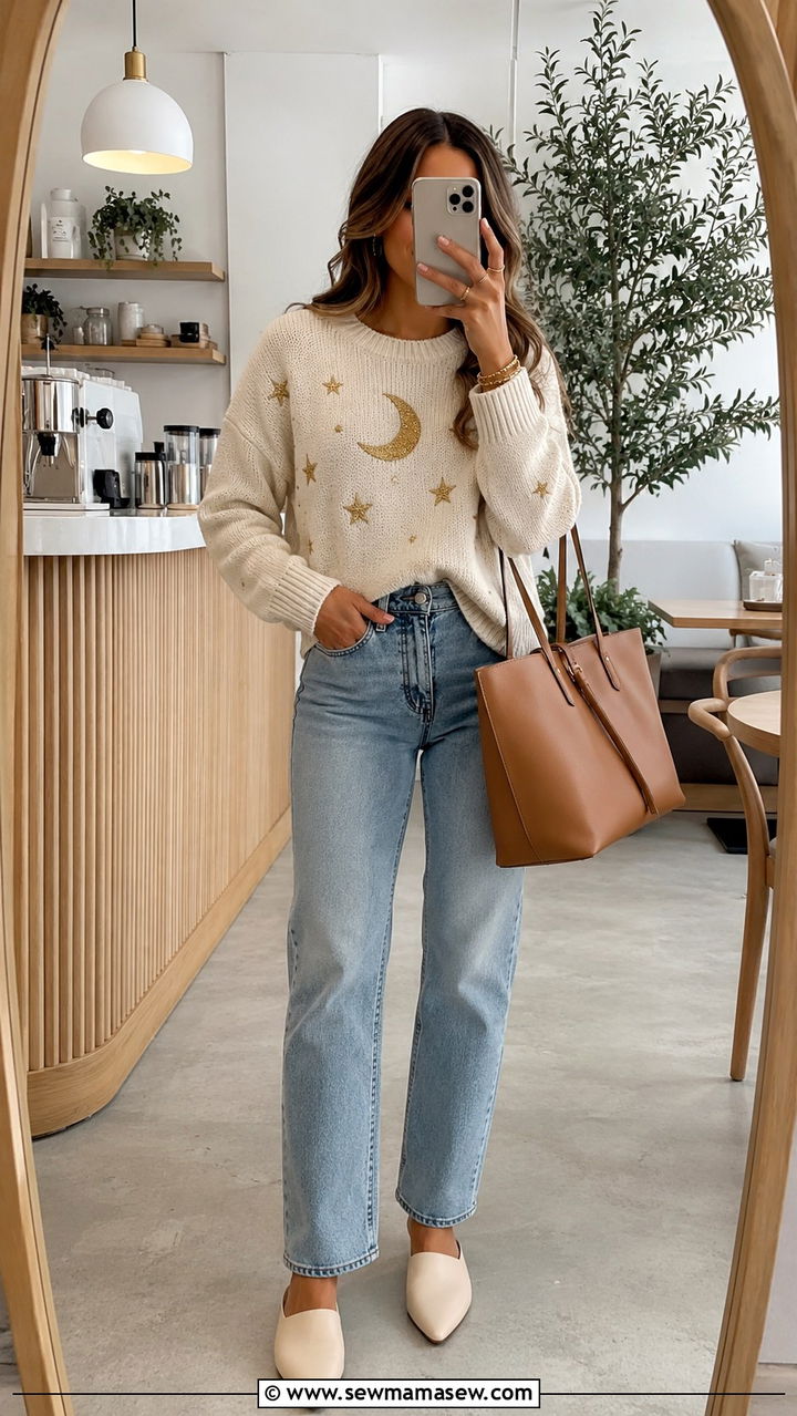 Celestial Sweater and Jeans Outfit - 30 celestial outfits to copy