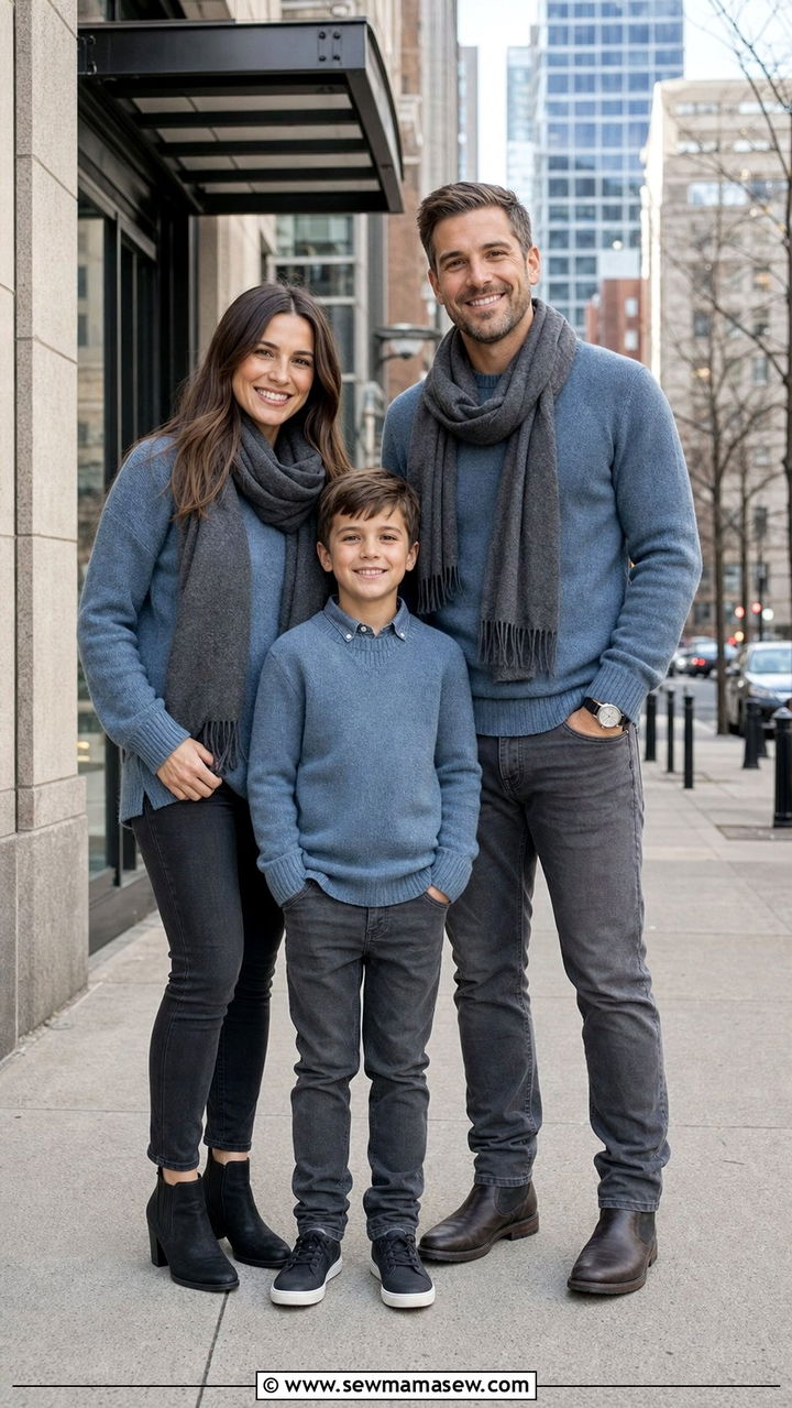 Charcoal Gray And Dusty Blue Family Photo Outfit - 25 Family photo outfit ideas matching