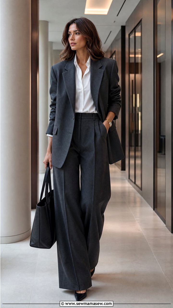 Charcoal Gray Glamoratti Power Suit - 30 glamoratti outfits inspo