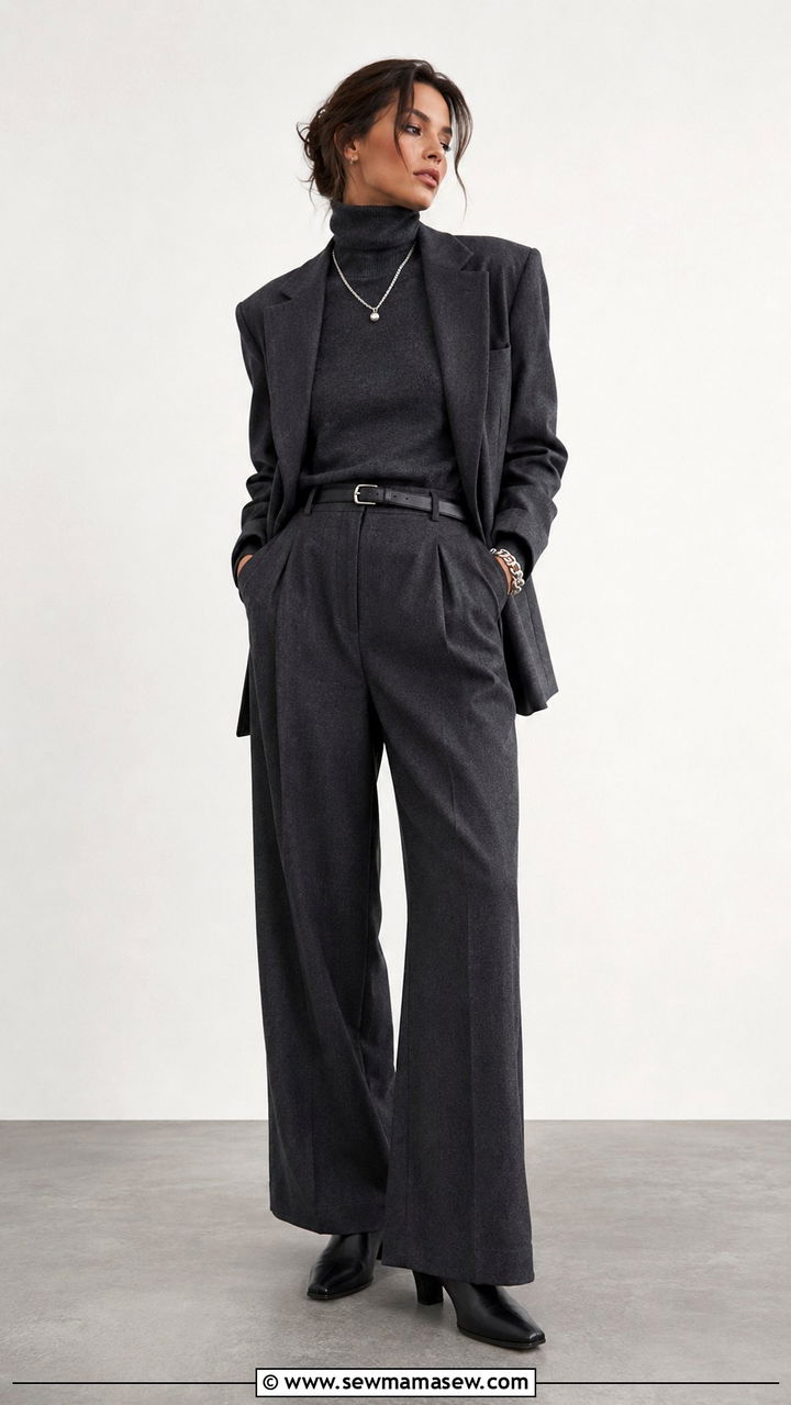 Charcoal Monochrome Layered Outfit - 30 Charcoal outfit ideas