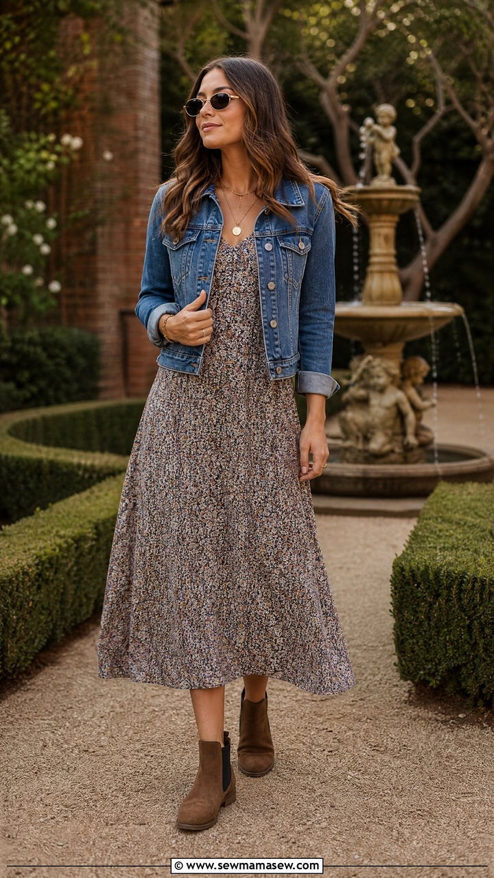 Chelsea Boots With A Floral Midi Dress - 25 How to style chelsea boots
