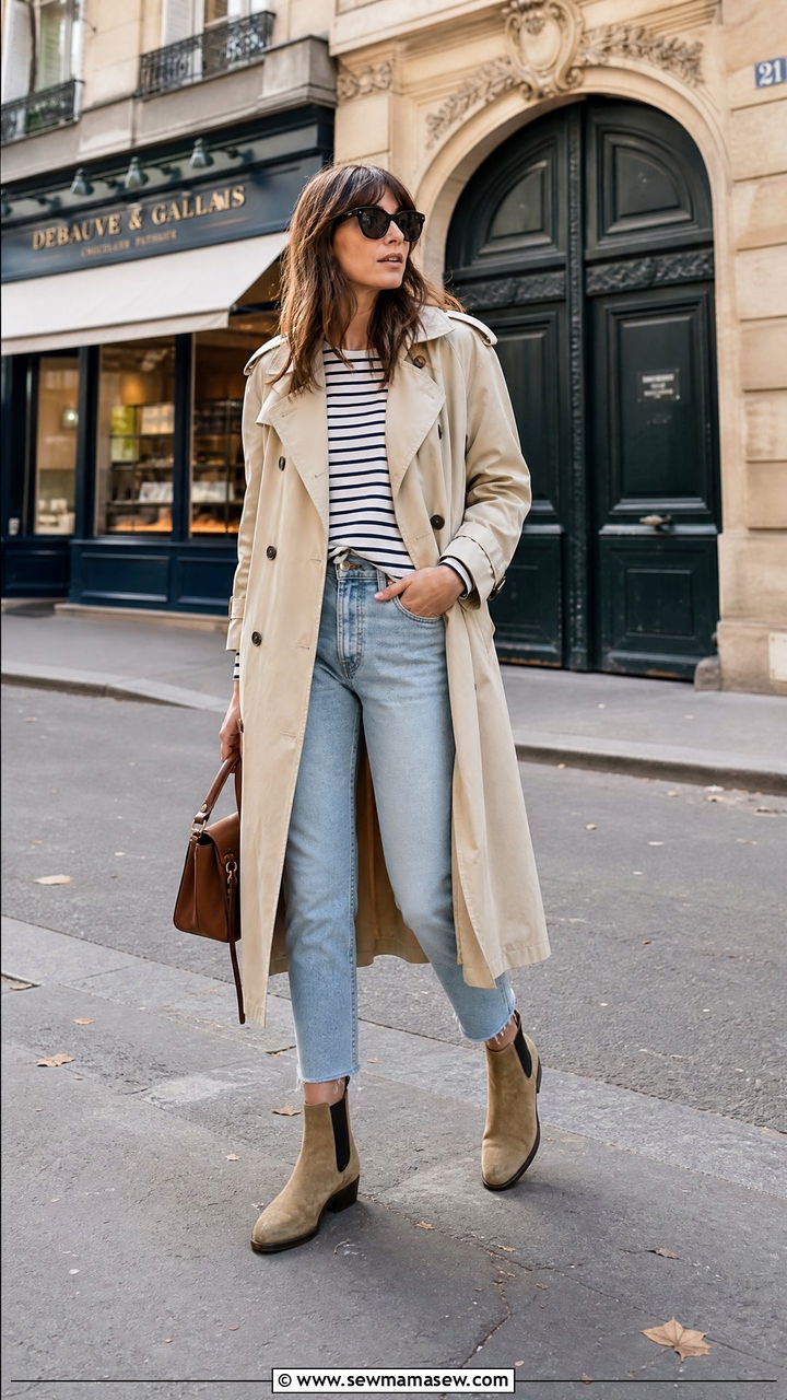 Chelsea Boots With Cropped Jeans And A Trench Coat - 25 How to style chelsea boots