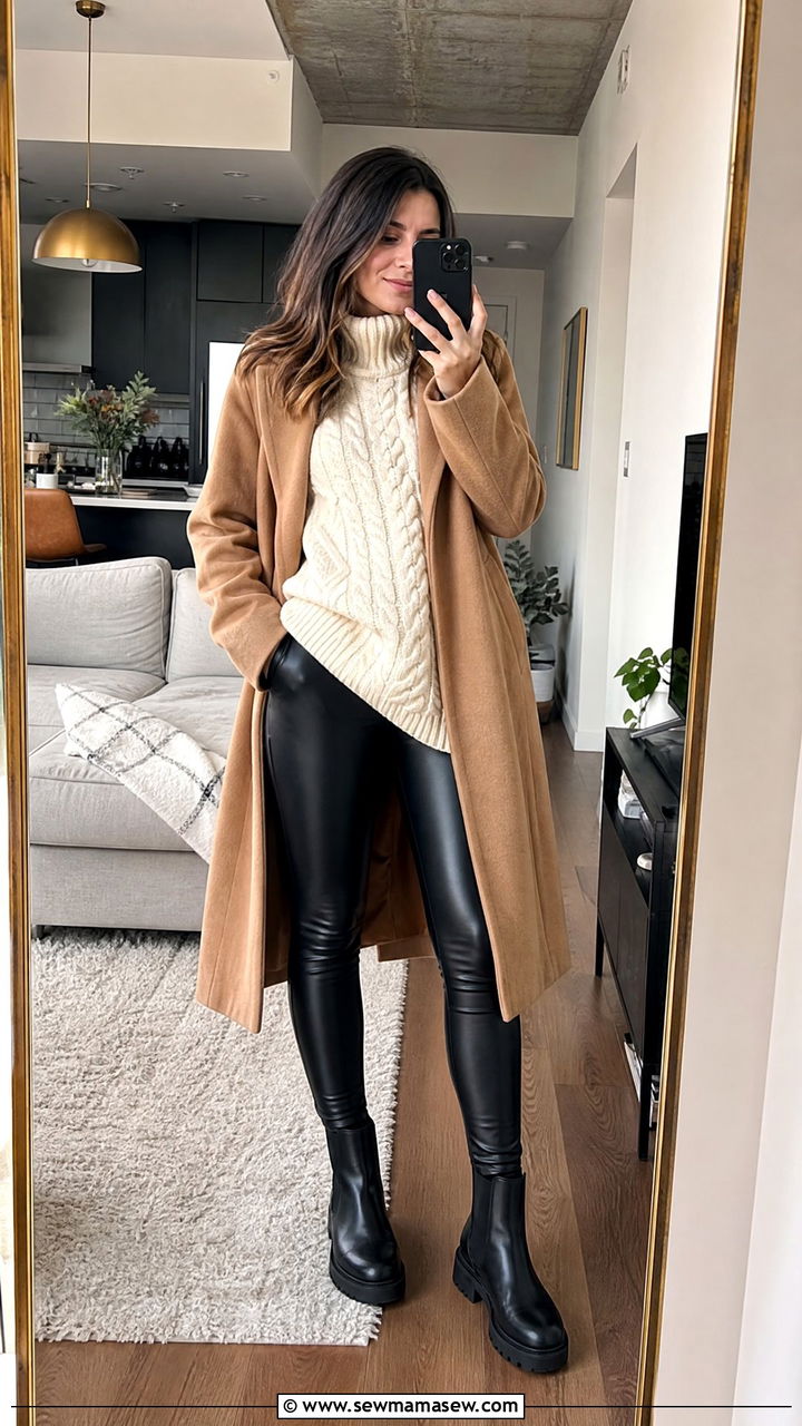 Chelsea Boots With Leather Leggings And An Oversized Sweater - 25 How to style chelsea boots