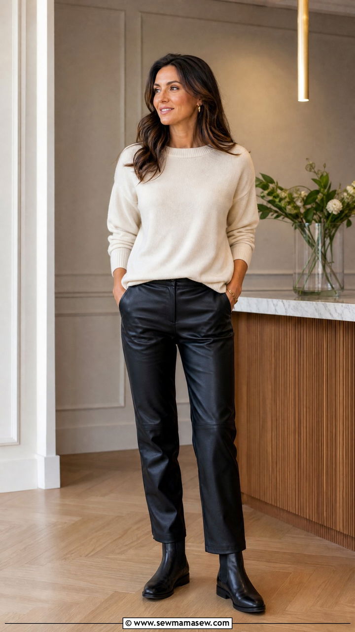 Chelsea Boots With Leather Pants And A Cashmere Sweater - 25 How to style chelsea boots