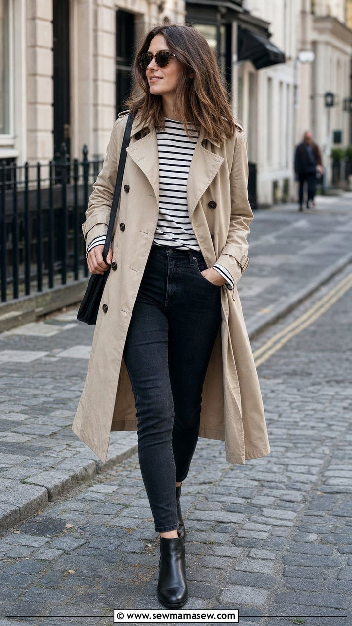 Chelsea Boots With Trench Coat And Skinny Jeans - 25 Spring outfits with chelsea boots