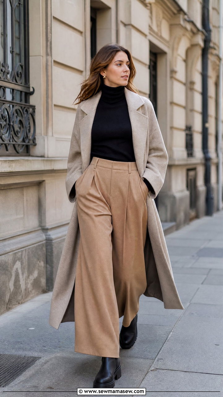 Chelsea Boots With Wide Leg Trousers And A Turtleneck - 25 How to style chelsea boots