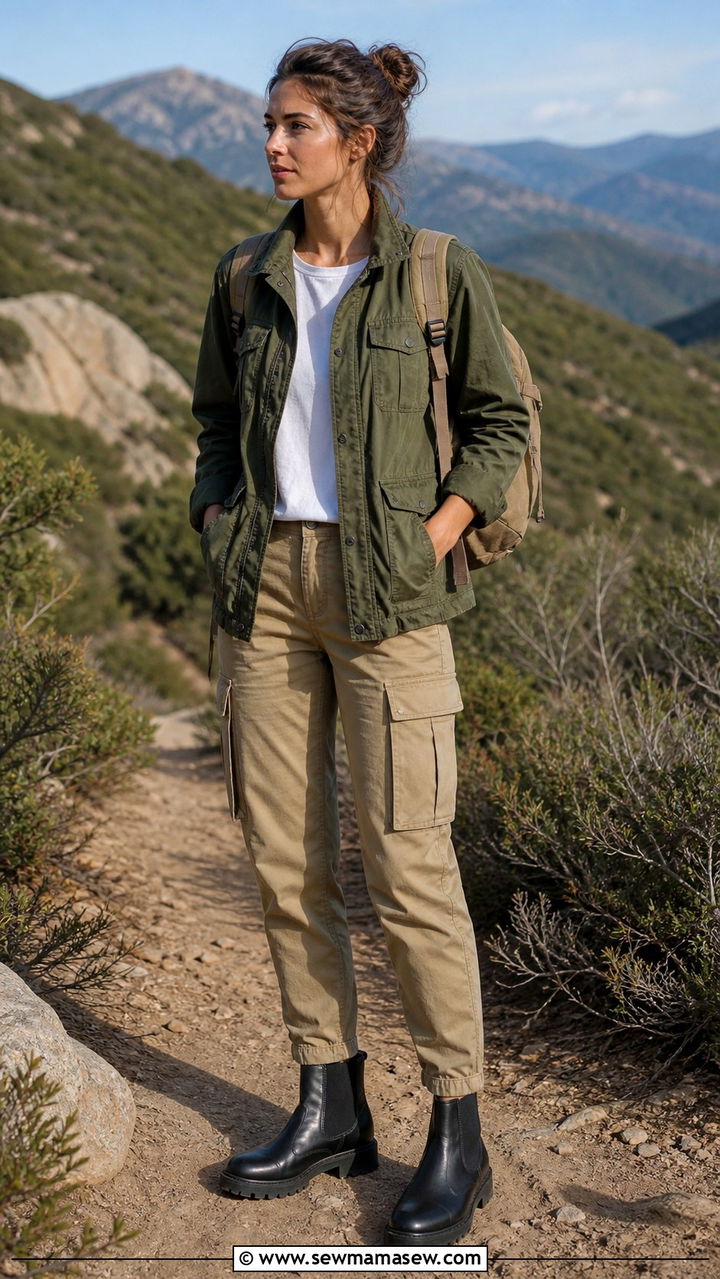 Chelsea boots with a utility jacket and cargo pants - 40 Chelsea boots outfit ideas