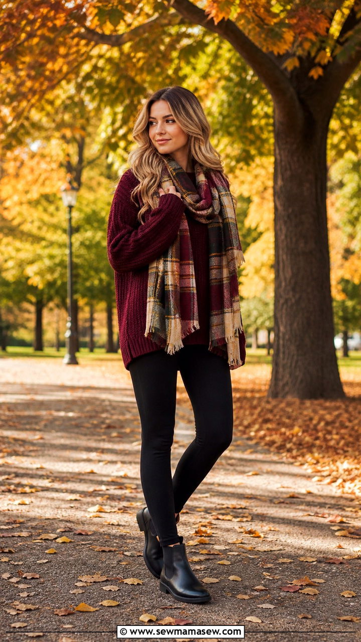 Chelsea boots with black leggings and an oversized sweater - 40 Chelsea boots outfit ideas