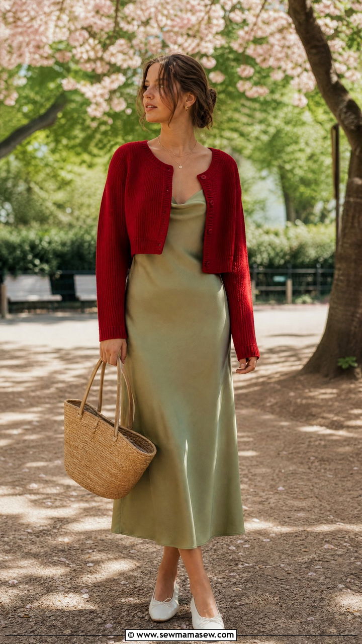Cherry Red Cardigan Dress - 25 Cherry red outfit ideas 2026