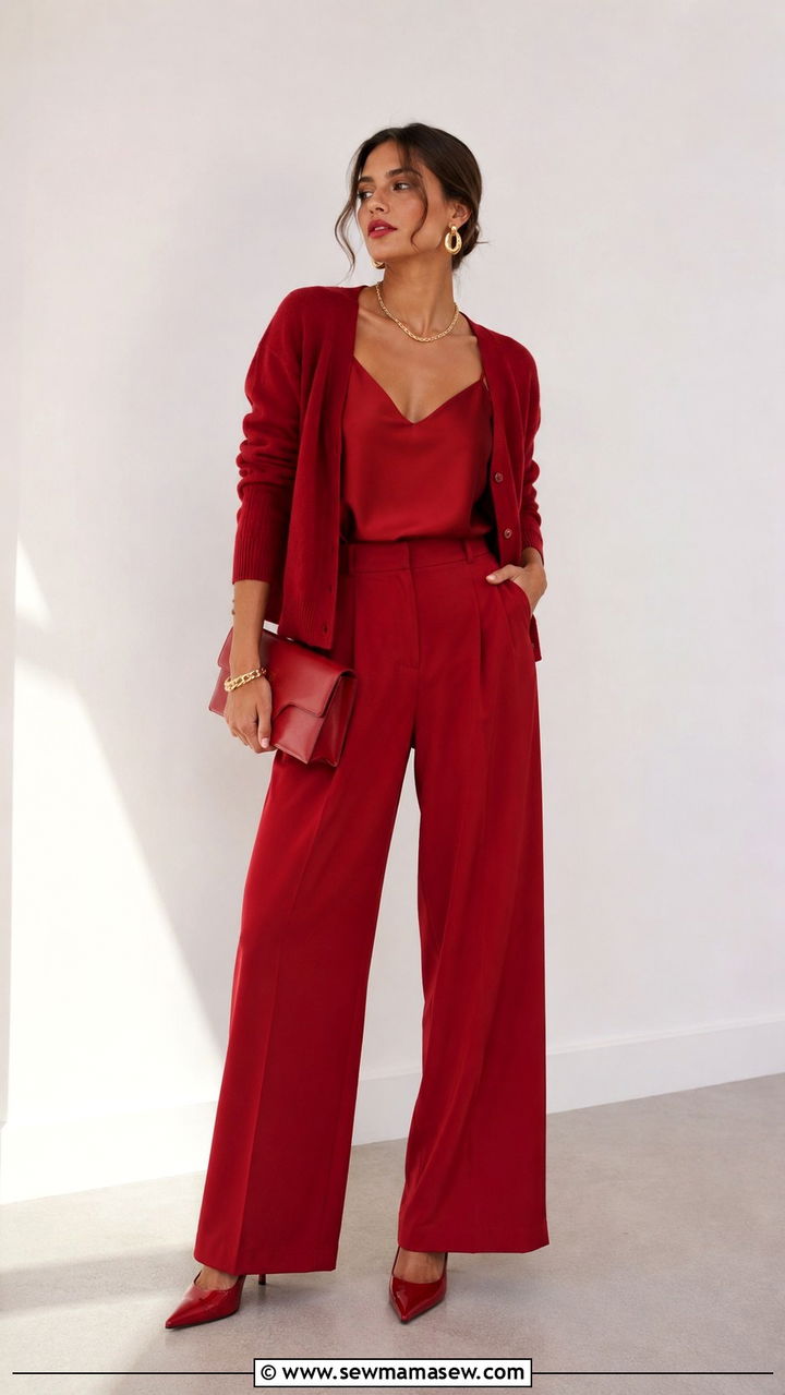 Cherry Red Monochrome Head To Toe Look - 30 Cherry red outfit ideas