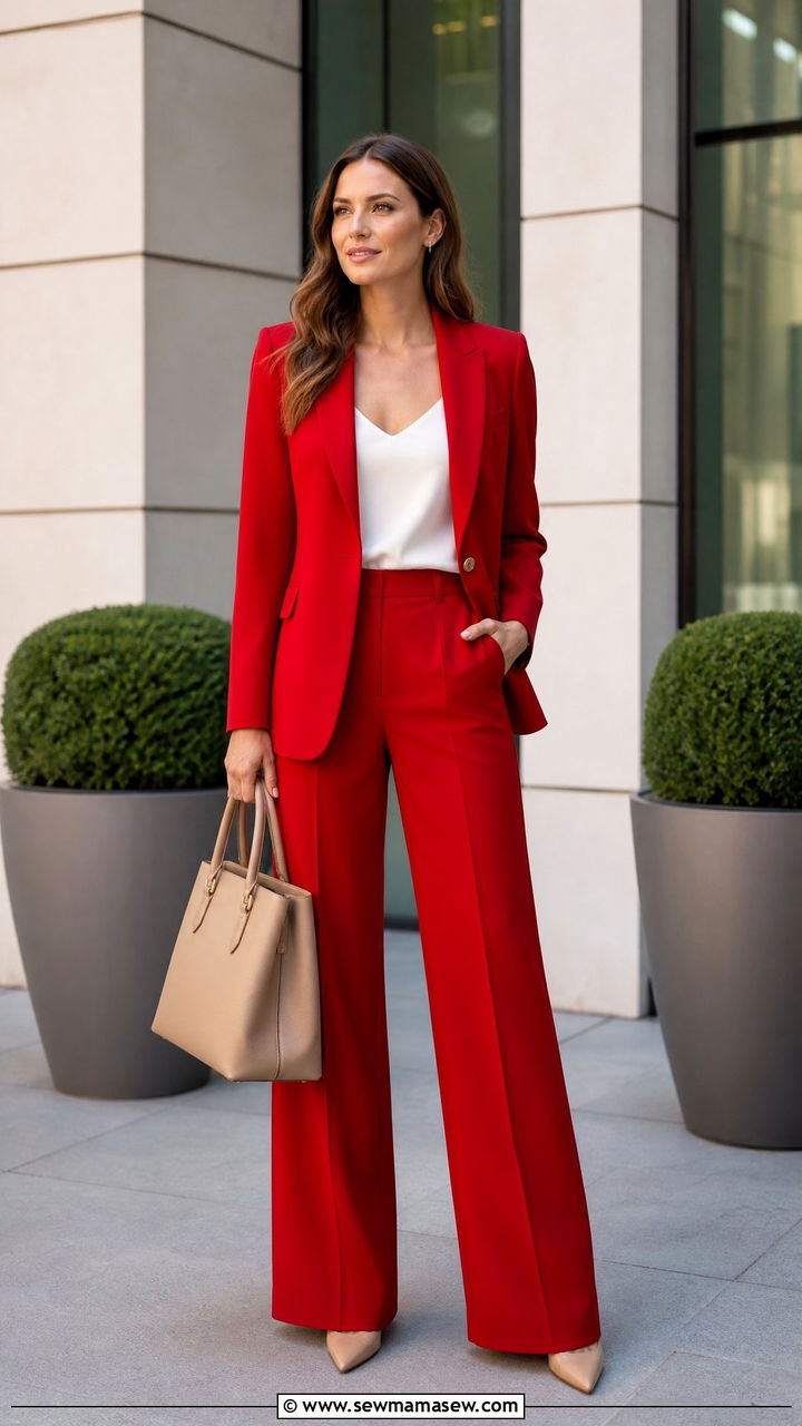 Cherry Red Power Suit - 25 Cherry red outfit ideas 2026