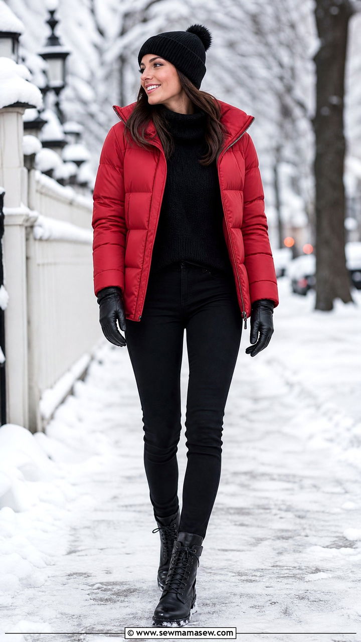Cherry Red Puffer Jacket - 25 Cherry red outfit ideas 2026