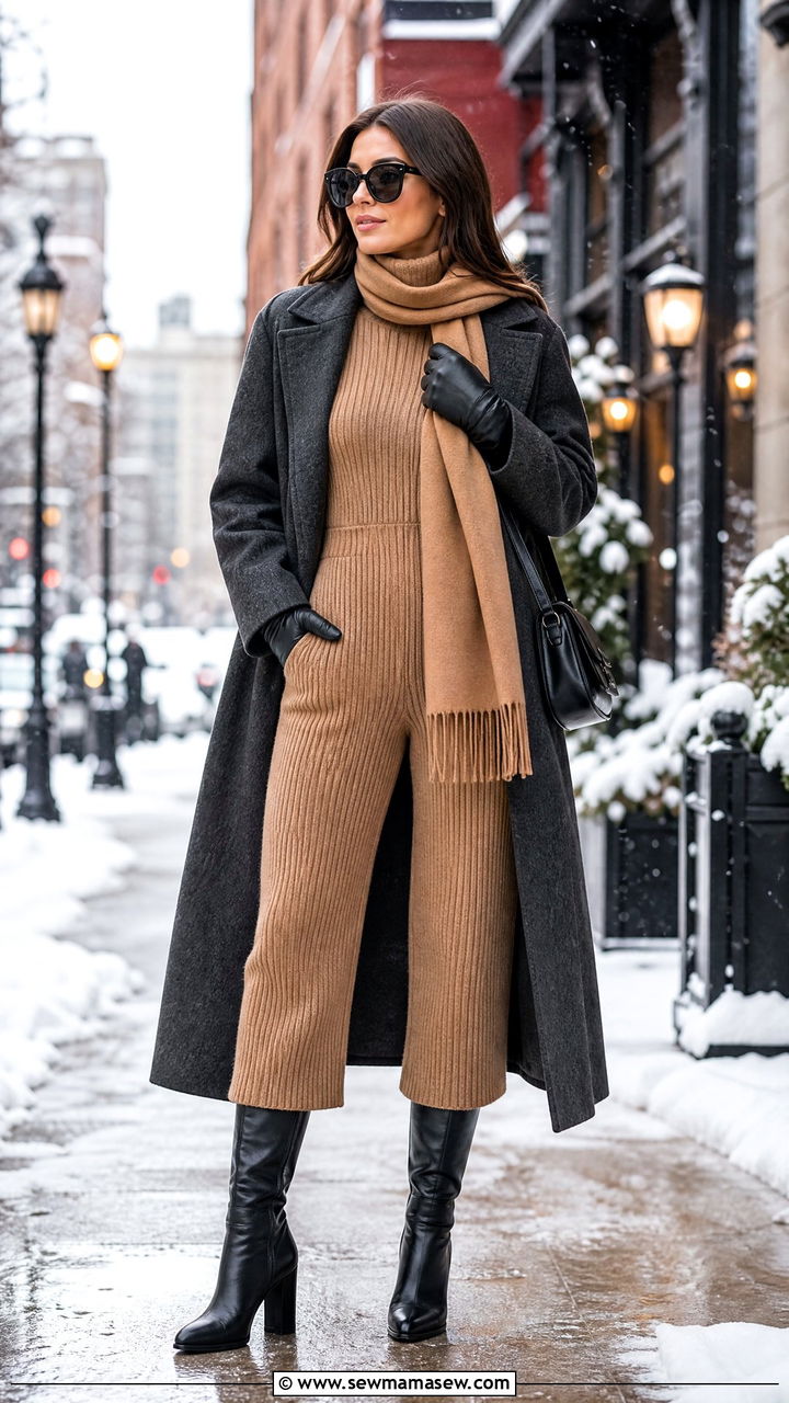 Chic Knit Jumpsuit Outfit For Winter - 25 chic jumpsuit outfit ideas