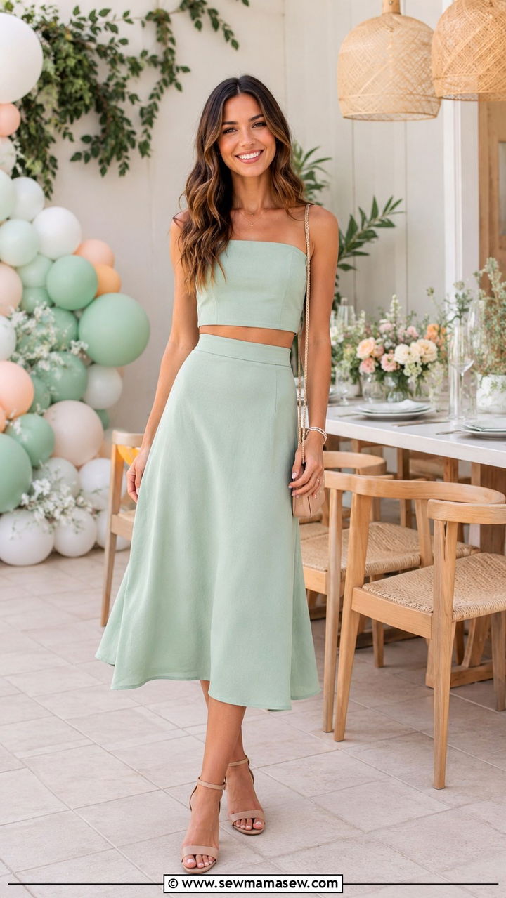 Chic Matching Two Piece Set - 25 Baby shower outfit ideas hostess