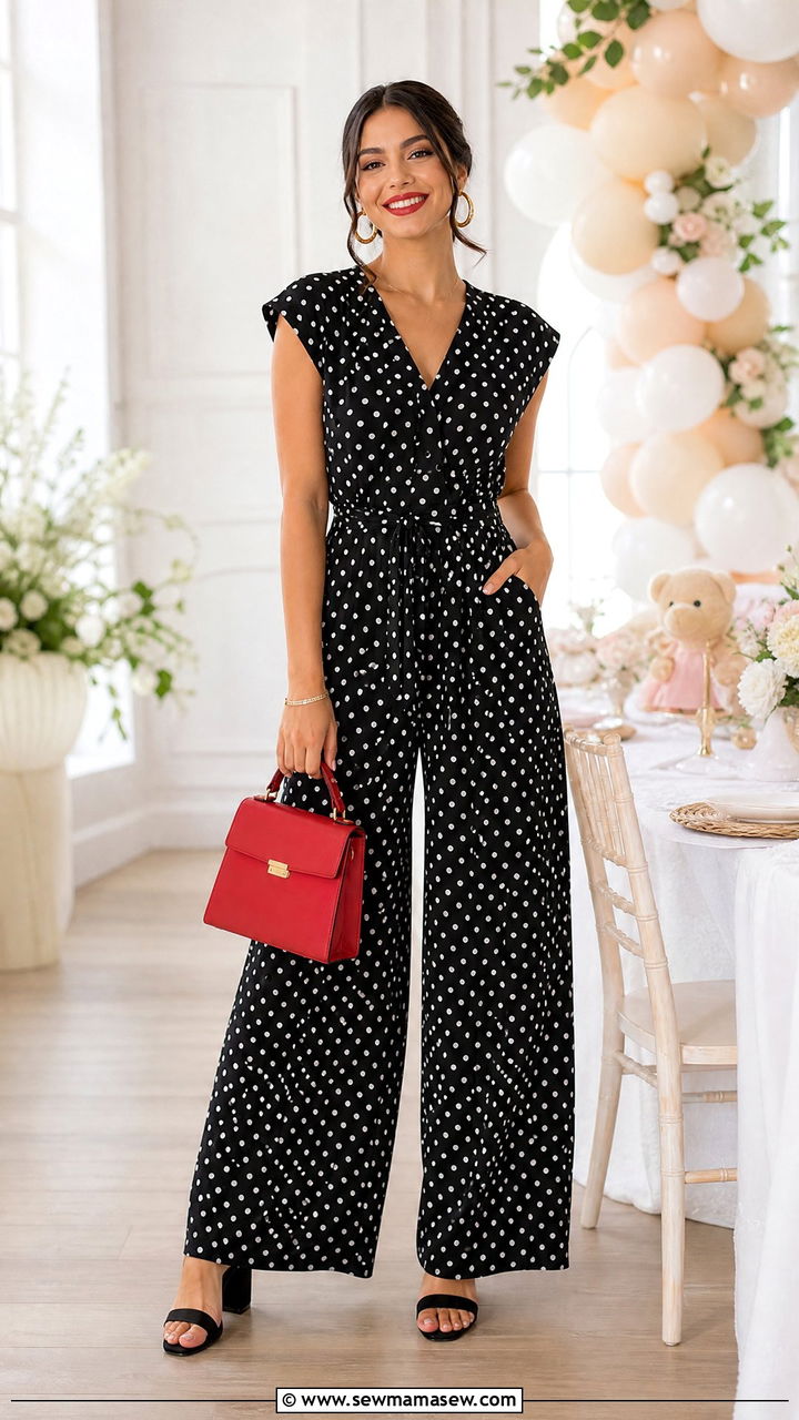 Chic Patterned Jumpsuit Outfit With Block Heels - 25 chic jumpsuit outfit ideas