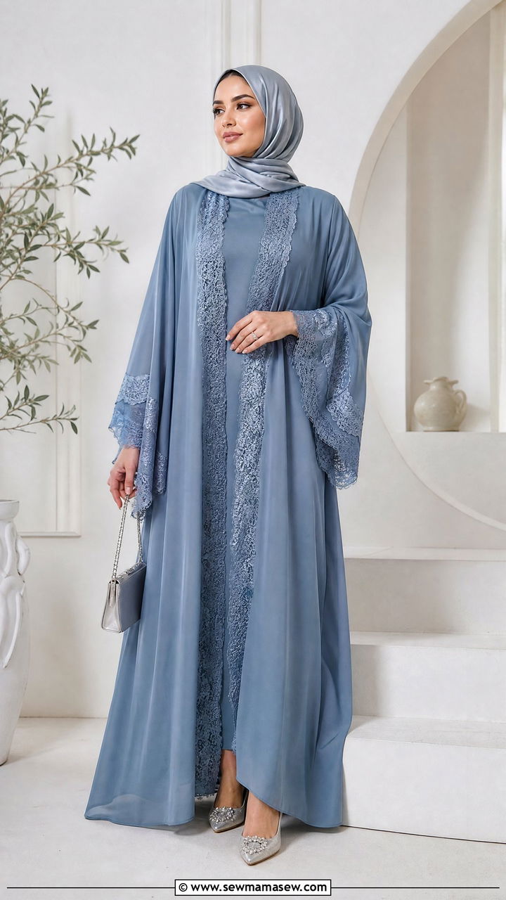 Chiffon Abaya With Inner Slip Dress - 30 Ramadan outfit ideas modest