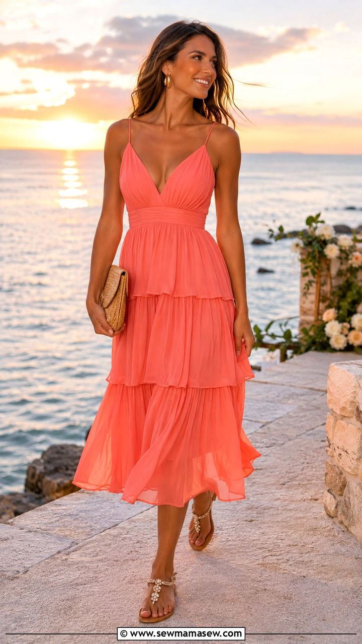Chiffon Midi Dress For Beach Wedding - 30 Midi dress for wedding guest outfit ideas