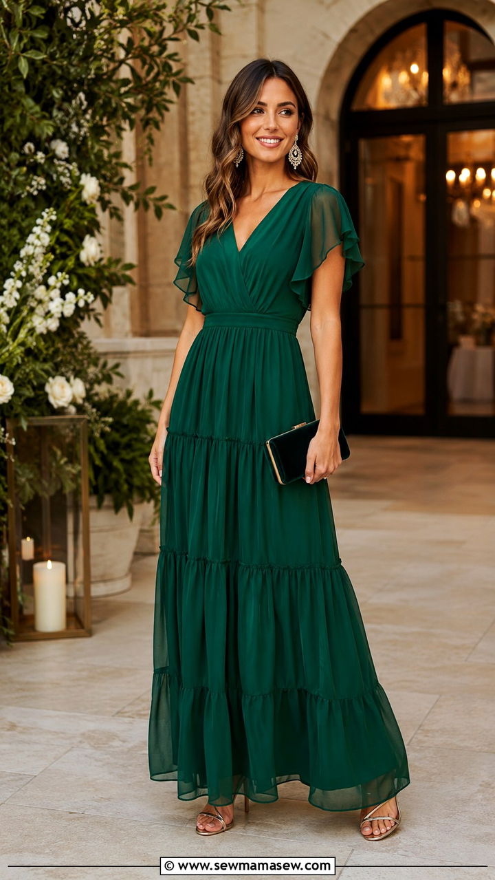 Chiffon maxi dress for summer wedding - 25 seasonal summer wedding guest outfit ideas