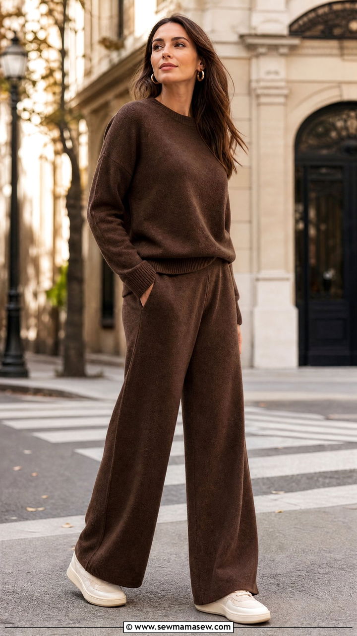 Chocolate Brown Cashmere Matching Set - 30 Luxury loungewear outfit ideas