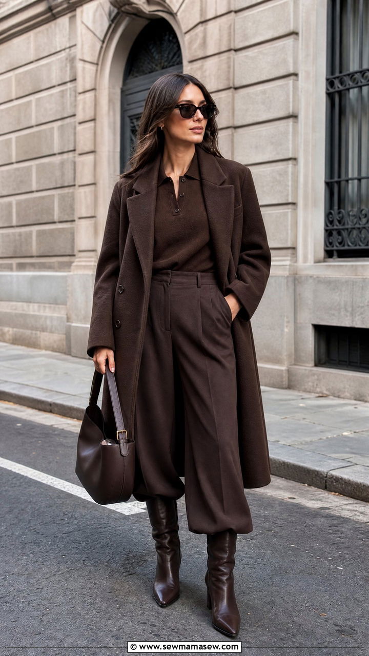Chocolate Brown Monochrome Outfit - 25 Head to toe color outfit ideas