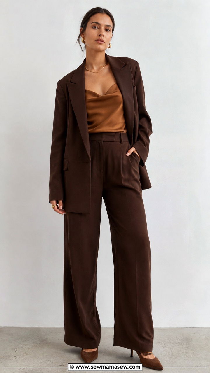 Chocolate Brown Suit Outfit - 25 2026 outfits for women