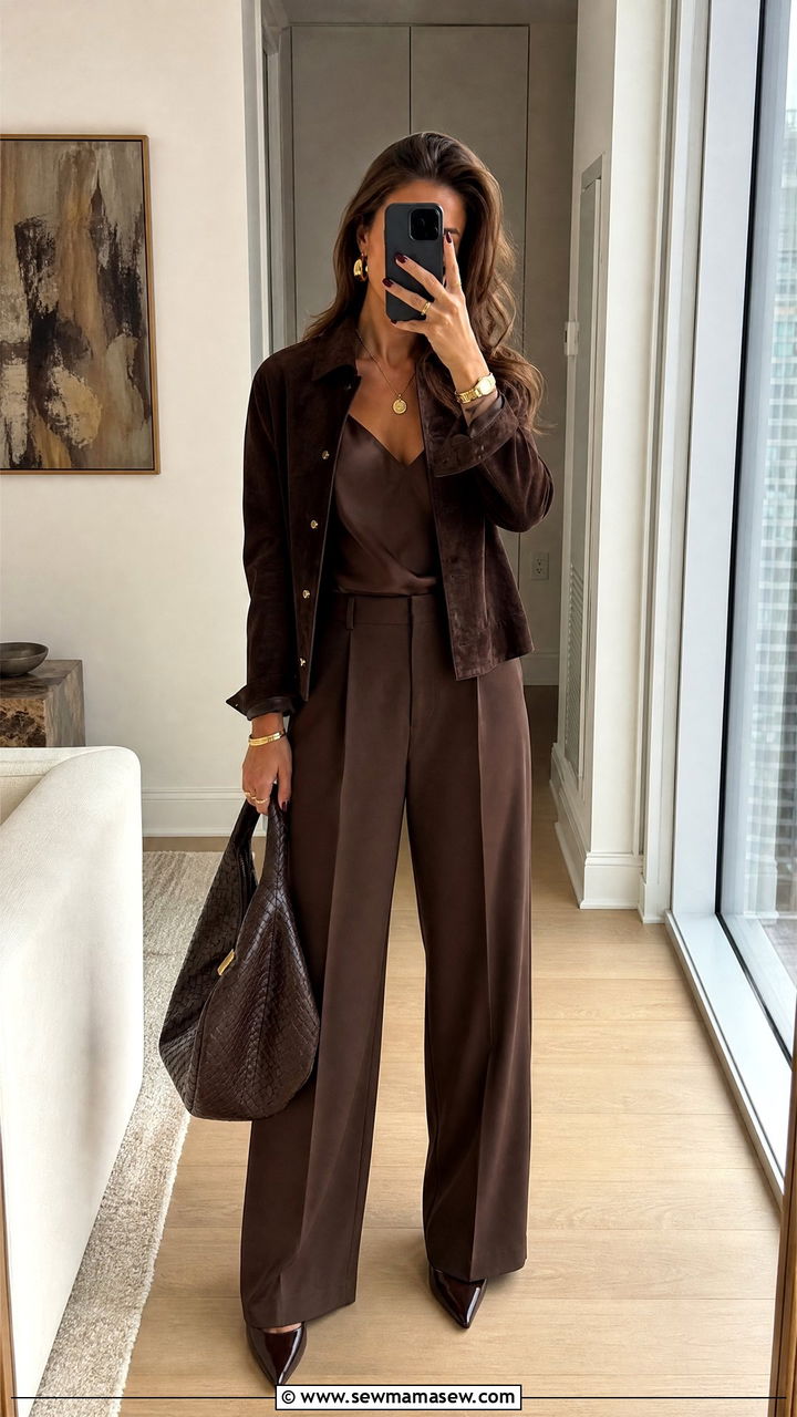 Chocolate Brown Tonal Monochrome Outfit - 25 Chocolate brown outfit ideas 2026