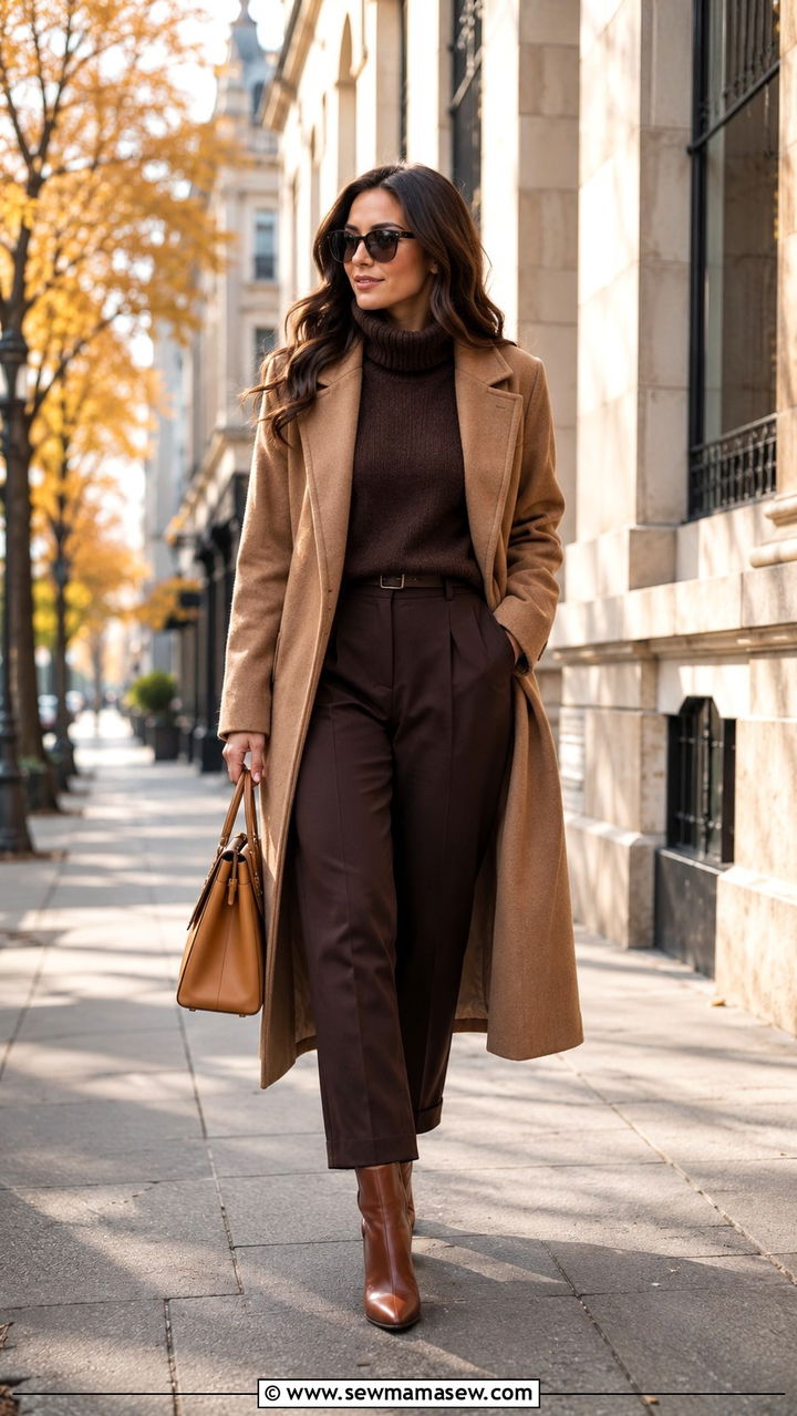 Chocolate Brown and Camel Outfit - 30 Chocolate brown outfit ideas