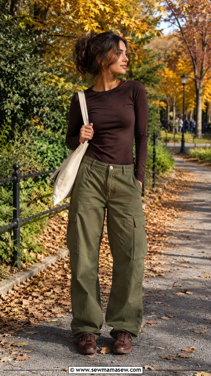 Chocolate Brown and Olive Green Outfit - 30 Chocolate brown outfit ideas